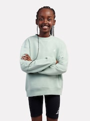 New Balance Green French Terry Small Logo Crew Sweatshirt - Image 6 of 9