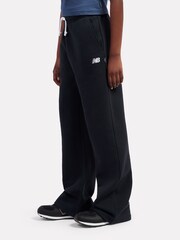 Schwarz - New Balance FT Small Logo Wide Leg Joggers - Bild 4 von 8