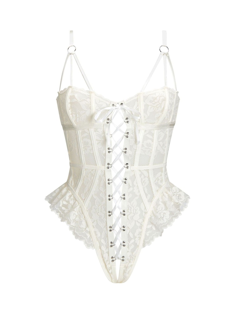 Ann Summers White Boudoir Tease Lace Detail Bodies - Image 5 of 5 Ann Summers White Boudoir Tease Lace Detail Bodies - Image 5 of 5