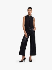 NYDJ Faux Leather Wide Leg Black Trousers - Bild 1 von 5