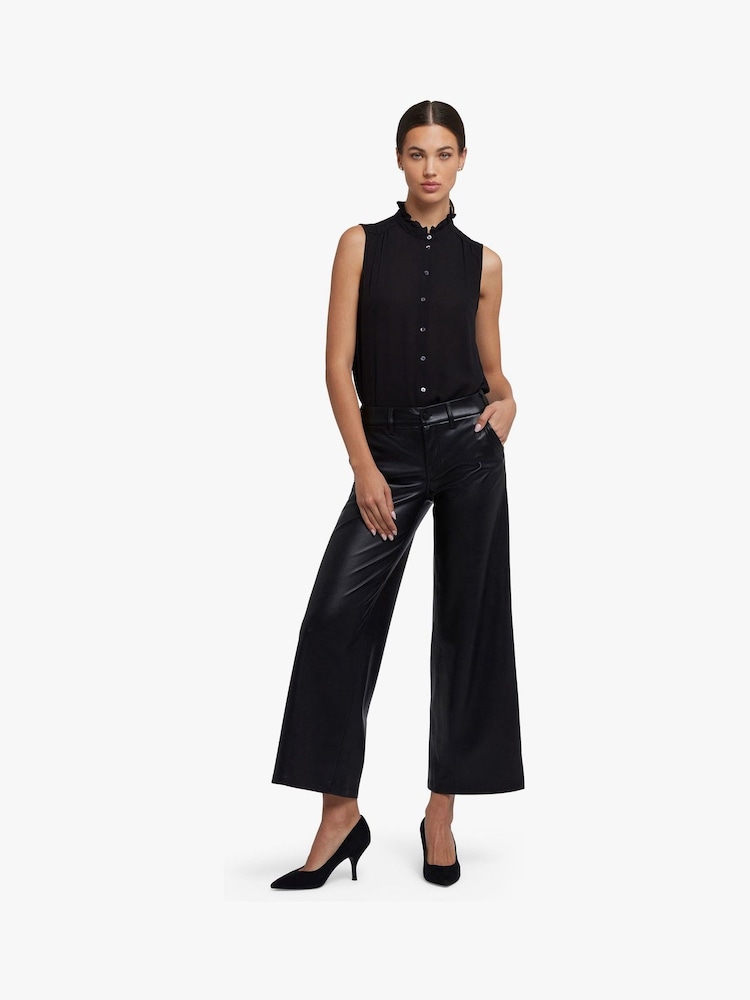 NYDJ Faux Leather Wide Leg Black Trousers - Bild 1 von 5
