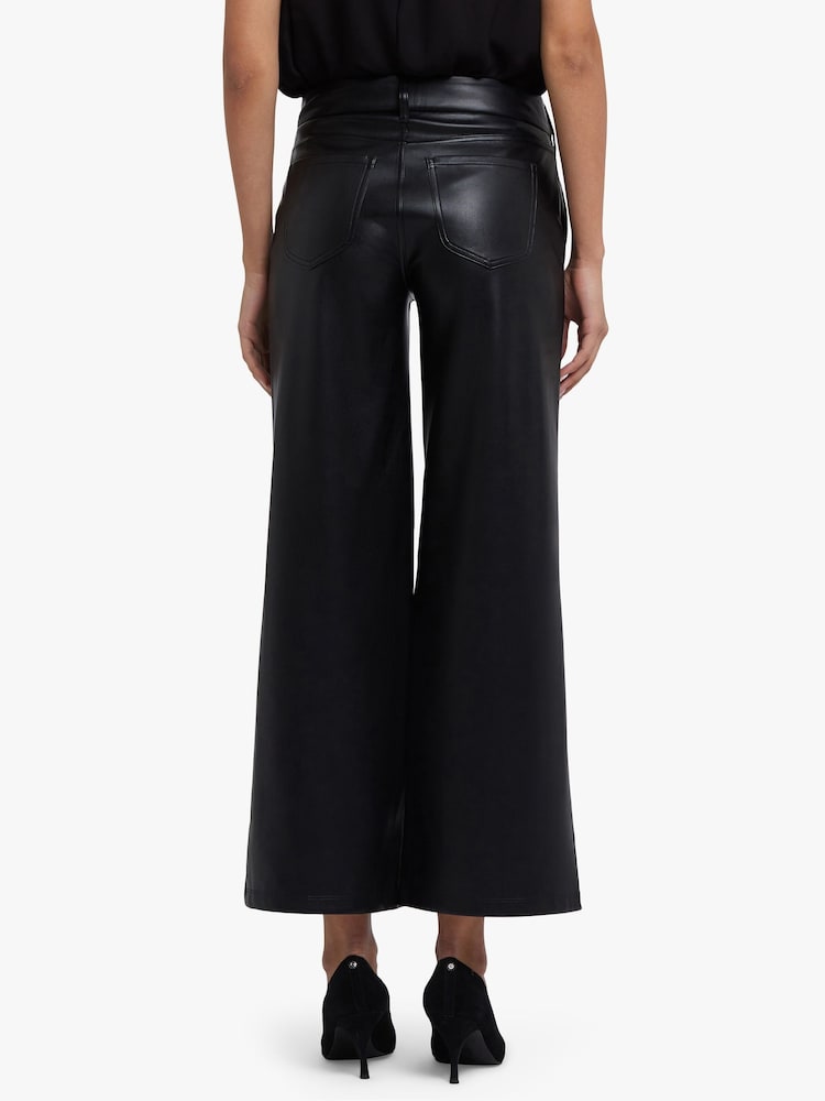 NYDJ Faux Leather Wide Leg Black Trousers - Bild 2 von 5