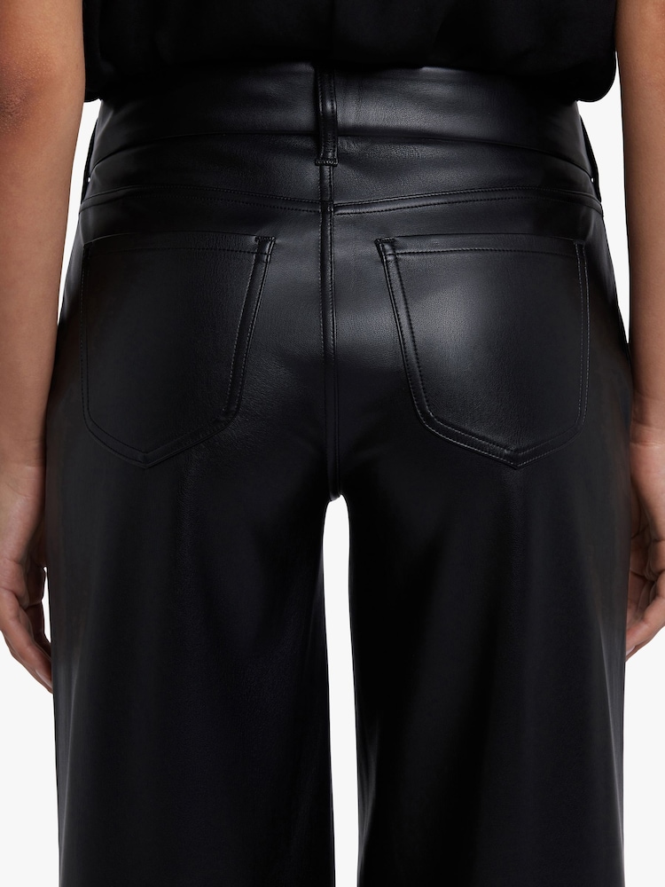 NYDJ Faux Leather Wide Leg Black Trousers - Bild 5 von 5