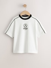 White/Black Short Sleeve Graphic Football T-Shirt (3-16yrs) - Image 1 of 4