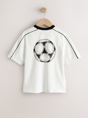 White/Black Short Sleeve Graphic Football T-Shirt (3-16yrs) - Image 2 of 4