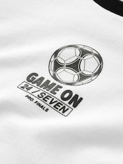 White/Black Short Sleeve Graphic Football T-Shirt (3-16yrs) - Image 4 of 4