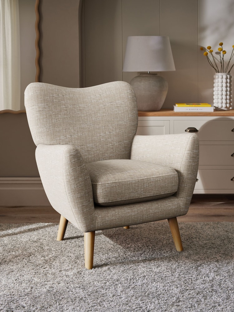 Mid Natural Wilson Highback Armchair - Image 1 of 5