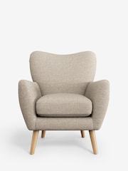 Mid Natural Wilson Highback Armchair - Image 2 of 5