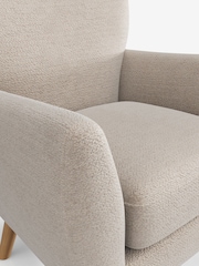 Boucle Chenille Oyster Wilson Highback Armchair - Image 4 of 4