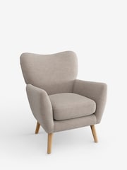 Boucle Chenille Light Natural Wilson Highback Armchair - Image 3 of 4