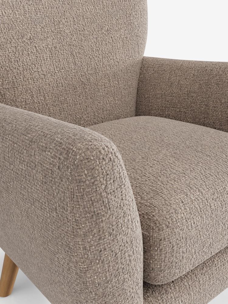 Chunky Chenille Light Dove Wilson Highback Armchair - Image 4 of 4