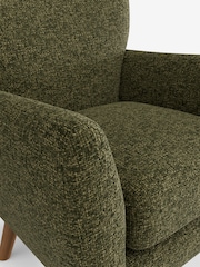 Chunky Chenille Dark Moss Green Wilson Highback Armchair - Image 4 of 4