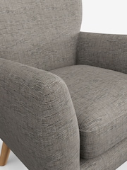 Boucle Weave Easy Clean Light Dove Grey Wilson Highback Armchair - Image 4 of 4