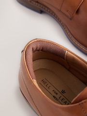 Tan Brown Standard Fit Derby Shoes with Navy Contrast Sole - Image 5 of 6