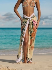 Friends Like These Yellow Tropical Print Sarong - Image 2 of 5