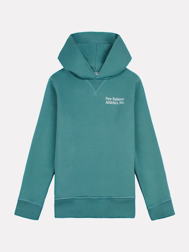 New Balance Blue Athletics Runners Arent Normal Graphic Print FT Hoodie - Image 1 of 5