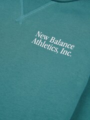 New Balance Blue Athletics Runners Arent Normal Graphic Print FT Hoodie - Image 3 of 5