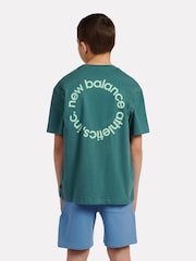 New Balance Blue Circular Logo Graphic Print T-Shirt - Image 3 of 10
