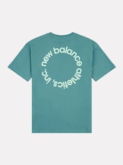 New Balance Blue Circular Logo Graphic Print T-Shirt - Image 8 of 10