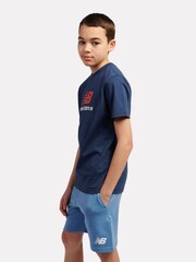 New Balance Light Blue Jersey Stacked Logo T-Shirt - Image 2 of 5