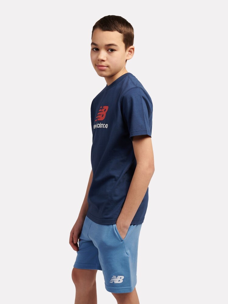 New Balance Light Blue Jersey Stacked Logo T-Shirt - Image 2 of 5
