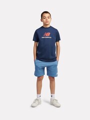 New Balance Light Blue Jersey Stacked Logo T-Shirt - Image 3 of 5