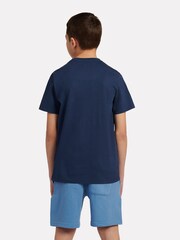 New Balance Light Blue Jersey Stacked Logo T-Shirt - Image 4 of 5