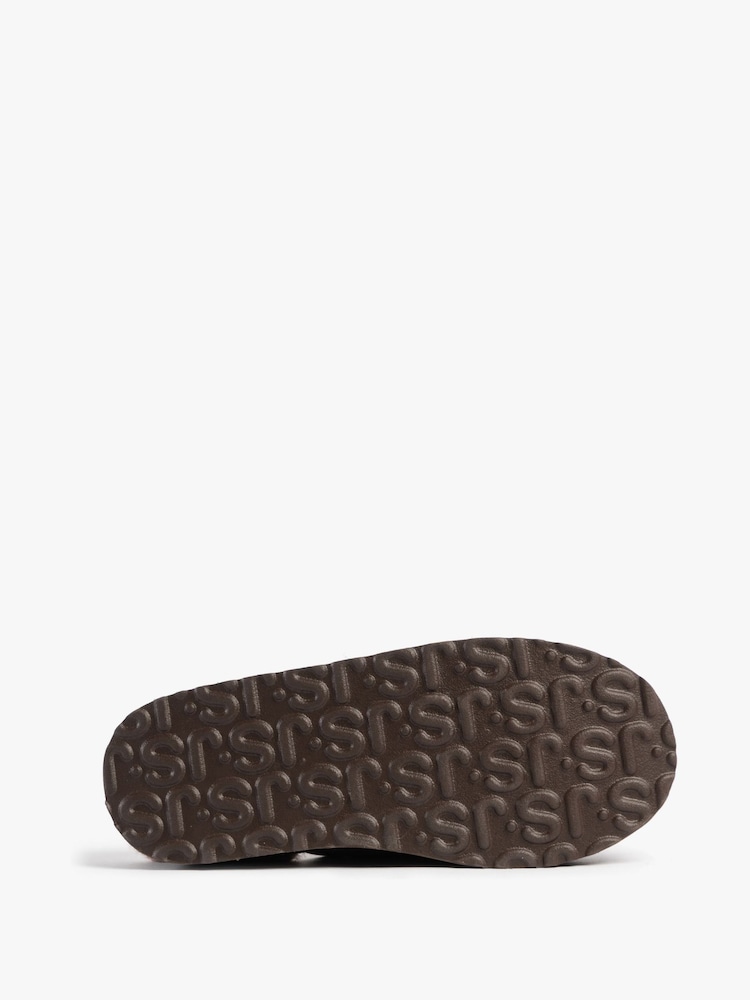 Just Sheepskin Ladies Mabel Sheepskin Platform Brown Mule Slippers - Image 5 of 5