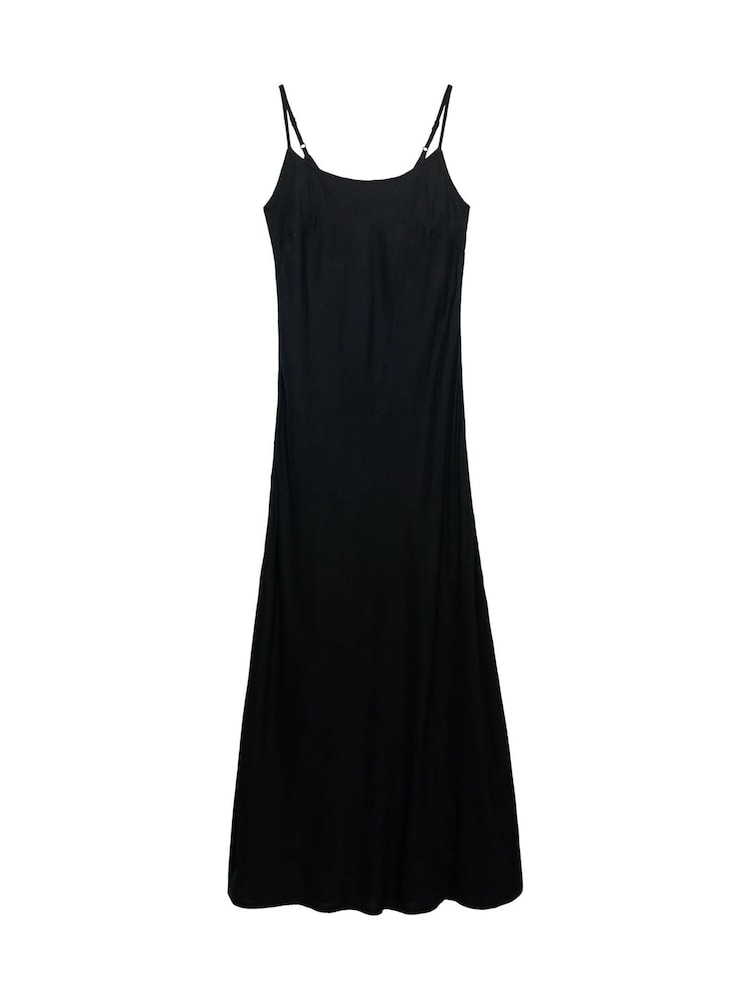 Superdry Black Bias Cut Maxi Slip Dress - Image 2 of 3 Superdry Black Bias Cut Maxi Slip Dress - Image 2 of 3