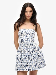 Superdry White Corset Cami Mini Dress - Image 1 of 7