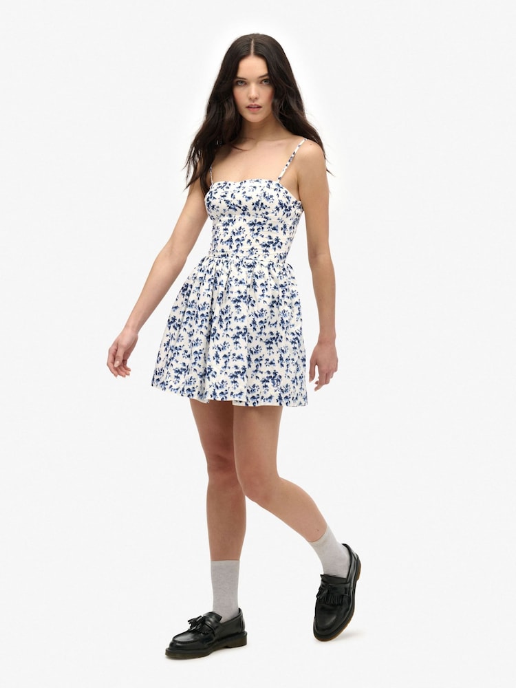 Superdry White Corset Cami Mini Dress - Image 2 of 7