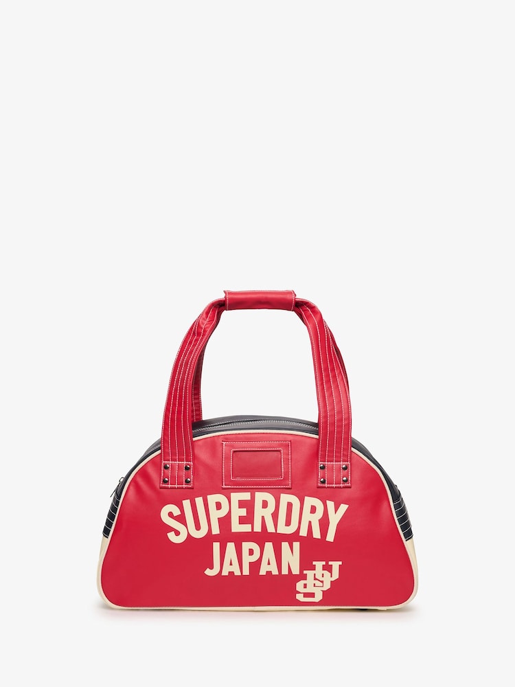 Superdry Red Retro Alumni Bowling Bag - Image 2 of 6 Superdry Red Retro Alumni Bowling Bag - Image 2 of 6