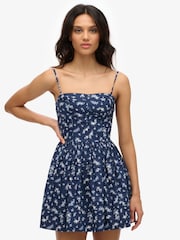 Superdry Blue Corset Cami Mini Dress - Image 1 of 7