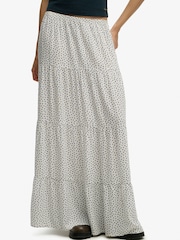 Superdry White Woven Tiered Maxi Skirt - Image 3 of 5