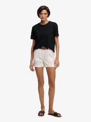 Superdry White Mid Rise Shorts - Image 3 of 6