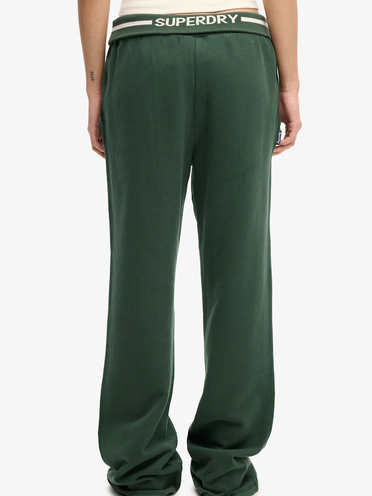 Superdry Green Essential Logo Low Rise Flare Joggers - Image 2 of 7