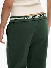 Superdry Green Essential Logo Low Rise Flare Joggers - Image 3 of 7