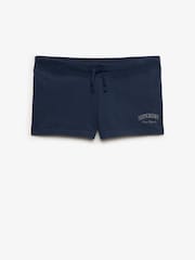 Superdry Blue Ath Ess Jersey Script Shorts - Image 1 of 2