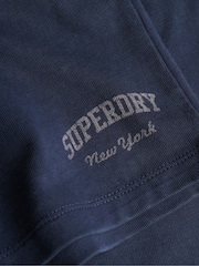 Superdry Blue Ath Ess Jersey Script Shorts - Image 2 of 2