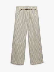 Superdry Cream Cotton Stripe Elastic Trousers - Image 11 of 12