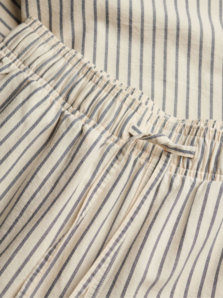 Superdry Blue Cotton Stripe Elastic Trousers - Image 2 of 2