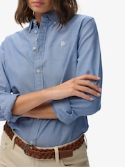 Superdry Blue Slim Oxford Buttondown Long Sleeve Shirt - Image 4 of 6