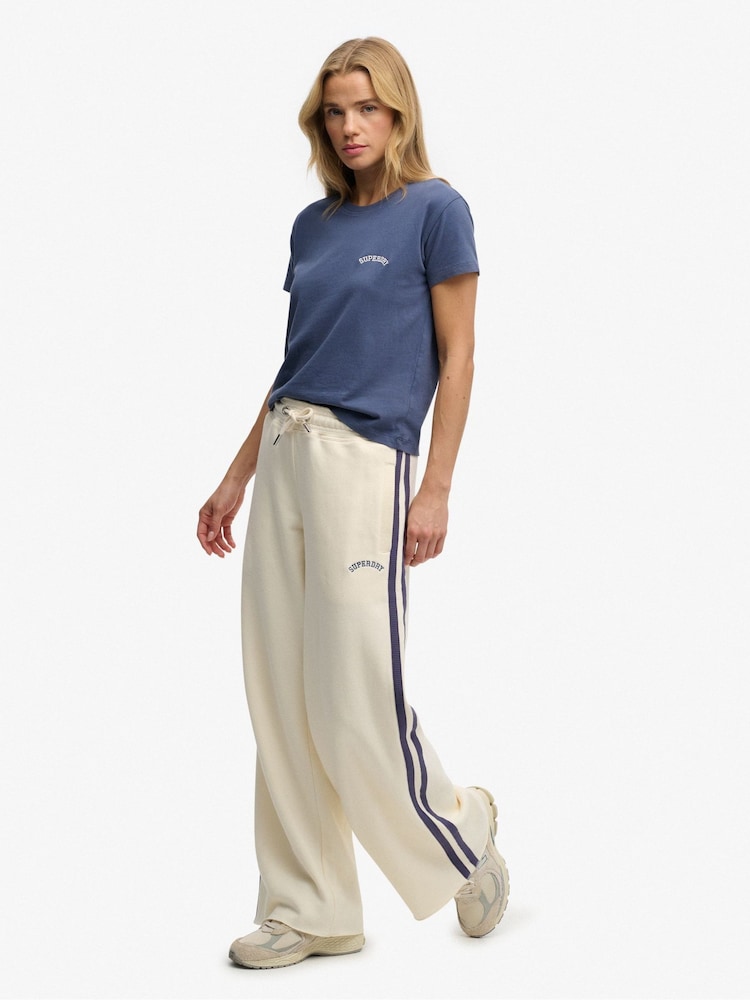 Superdry White Athletic Essentials Logo Straight Joggers - Image 1 of 7