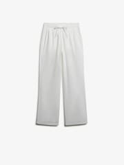 Superdry White Cotton Linen Elastic Trousers - Image 1 of 2