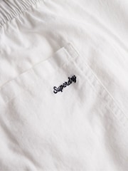 Superdry White Cotton Linen Elastic Trousers - Image 2 of 2