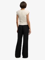 Superdry Black Linen Low Rise Pants - Image 2 of 6