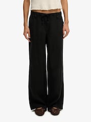 Superdry Black Linen Low Rise Pants - Image 4 of 6