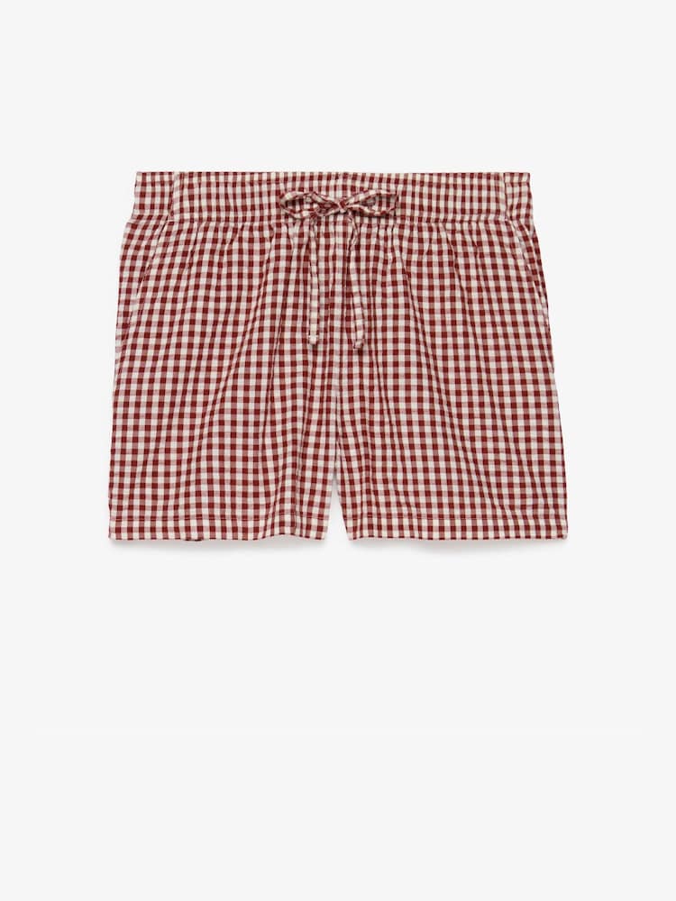 Superdry Red Cotton Stripe Elastic Shorts - Image 11 of 11