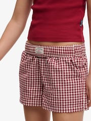 Superdry Red Cotton Stripe Elastic Shorts - Image 7 of 10