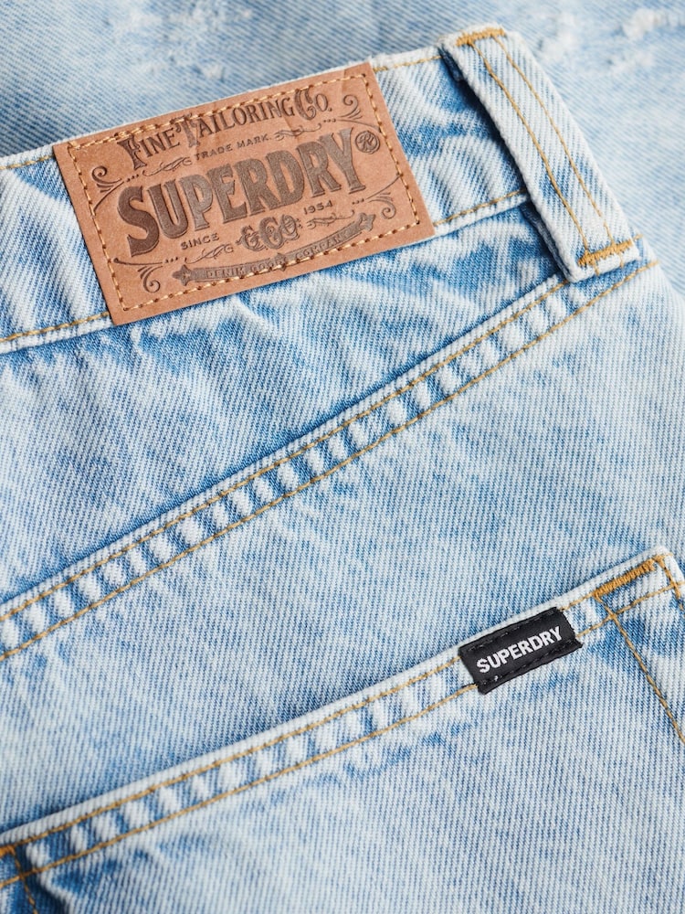 Superdry Light Wash Mid Rise Denim Shorts - Image 7 of 7
